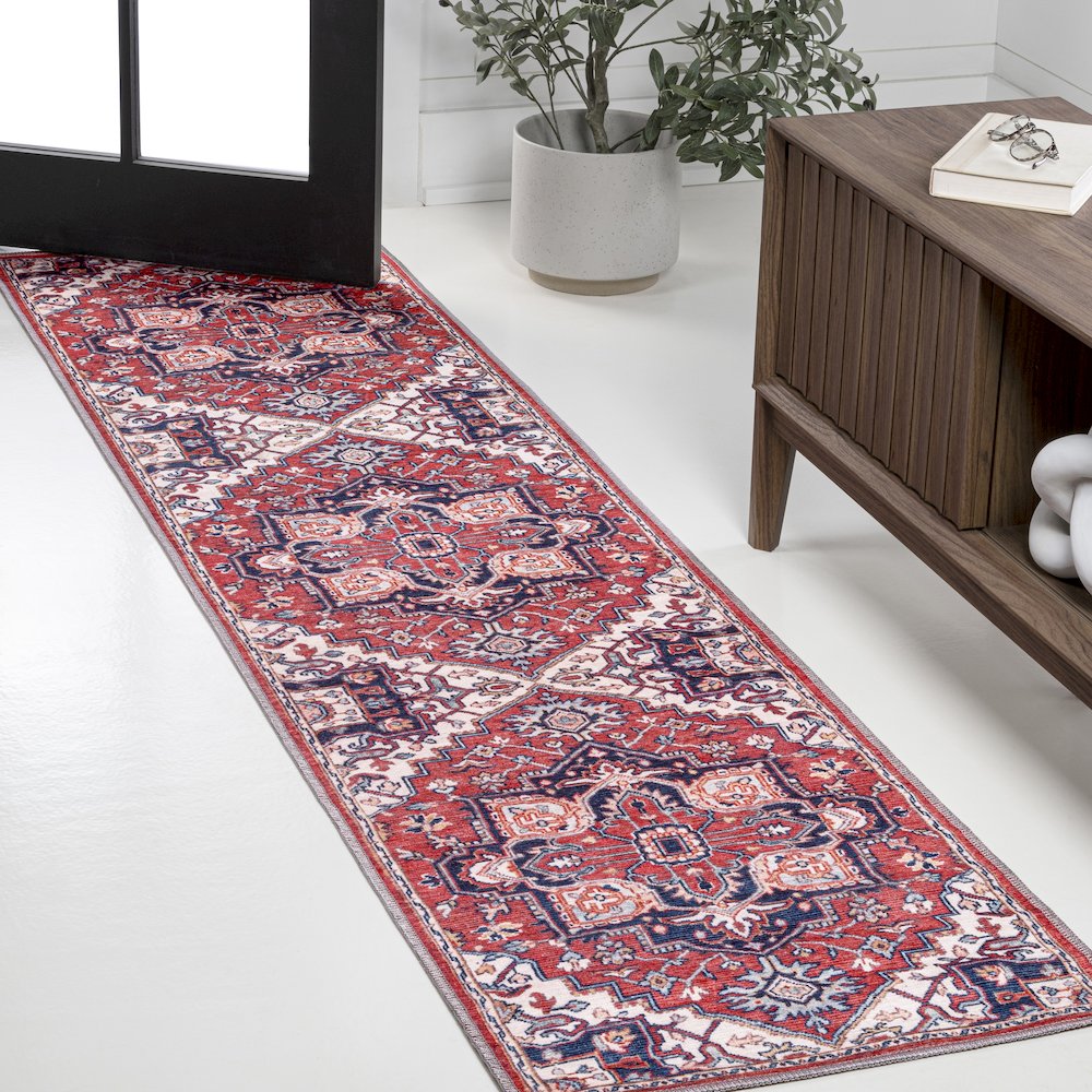 Cirali Ornate Large Medallion Machine-Washable Runner Rug