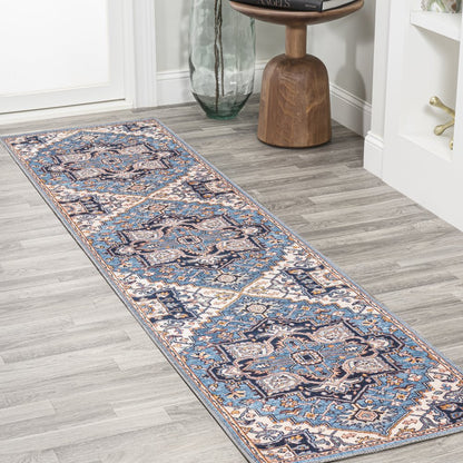 Cirali Ornate Large Medallion Machine-Washable Runner Rug