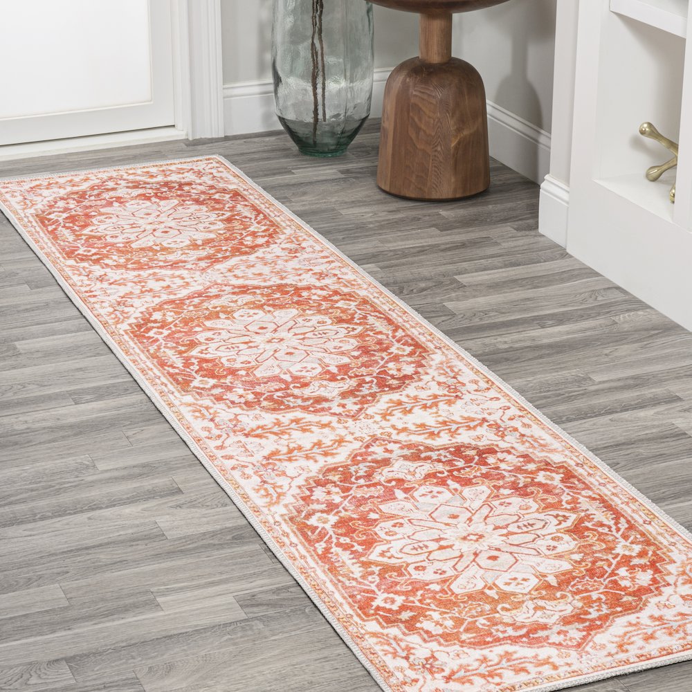 Asa Ornate Medallion Machine-Washable Runner Rug