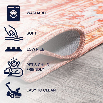 Asa Ornate Medallion Machine-Washable Area Rug