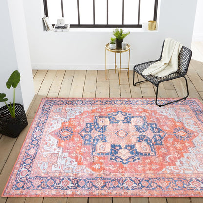 Maris Ornate Medallion Washable Indoor/Outdoor Area Rug