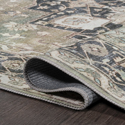Maris Ornate Medallion Machine-Washable Area Rug