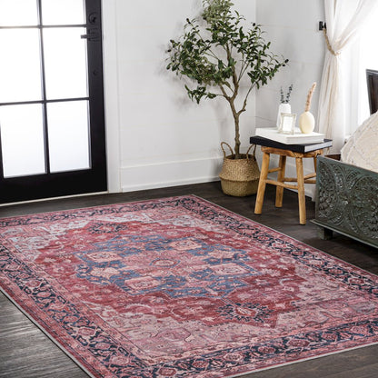 Maris Ornate Medallion Machine-Washable Area Rug