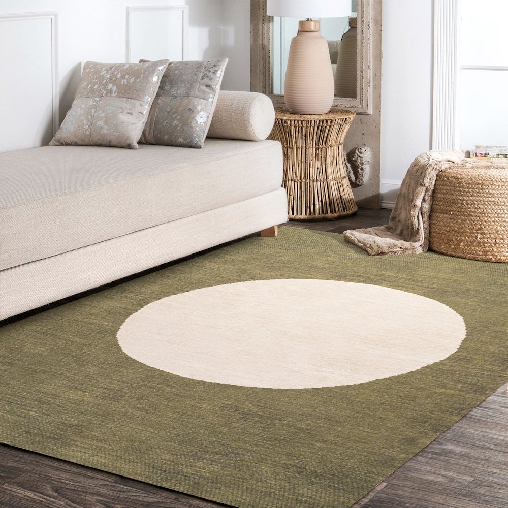 Cirkel Minimalist Geometric Dot Machine Washable Area Rug