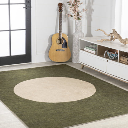 Cirkel Minimalist Geometric Dot Machine Washable Area Rug
