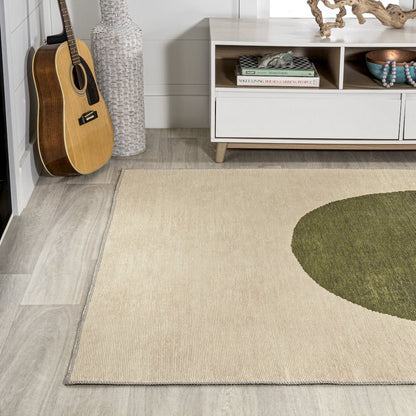 Cirkel Minimalist Geometric Dot Machine Washable Area Rug