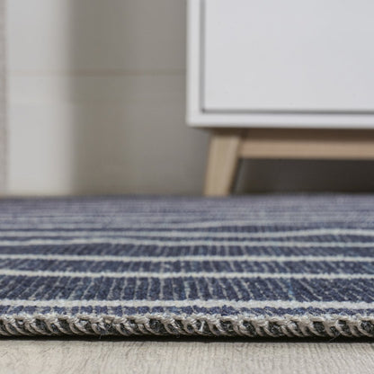 Rand Distressed Ticking Stripe Machine Washable Area Rug