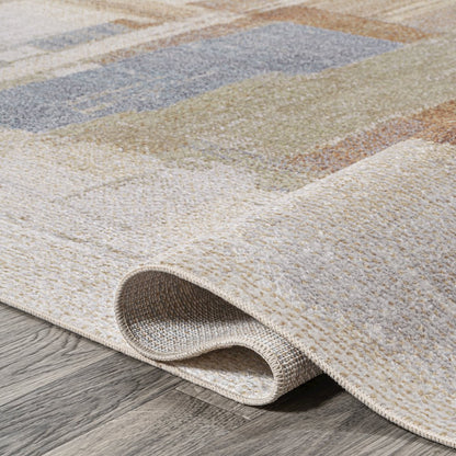Weaver Abstract Coastal Watercolor Machine-Washable Area Rug
