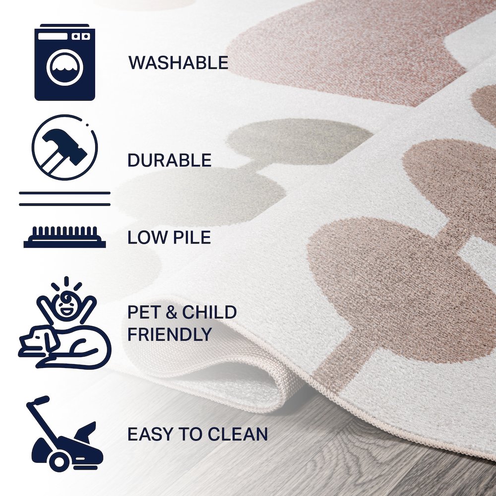 Riley Abstract Coastal Contemporary Machine-Washable Rug