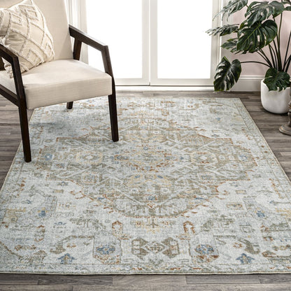 Shaemus Bohemian Medallion Low-Pile Machine-Washable Area Rug