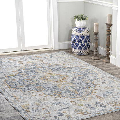 Shaemus Bohemian Medallion Low-Pile Machine-Washable Area Rug