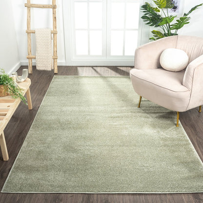 Haze Solid Low Pile Area Rug Green