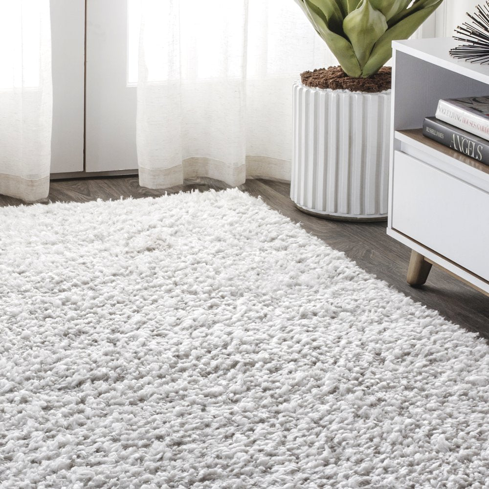 Aydin Solid Plush Shag Area Rug