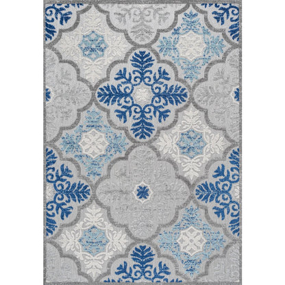 Cassis Ornate Ogee Trellis High-Low Indoor/Outdoor Area Rug