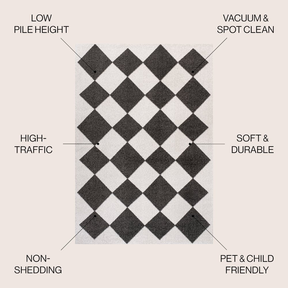 Draper Classic Geometric Diamond Pattern Area Rug