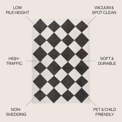 Draper Classic Geometric Diamond Pattern Area Rug