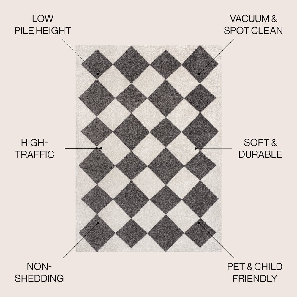 Draper Classic Geometric Diamond Pattern Area Rug