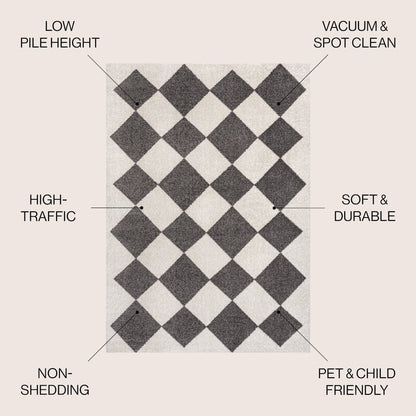 Draper Classic Geometric Diamond Pattern Area Rug