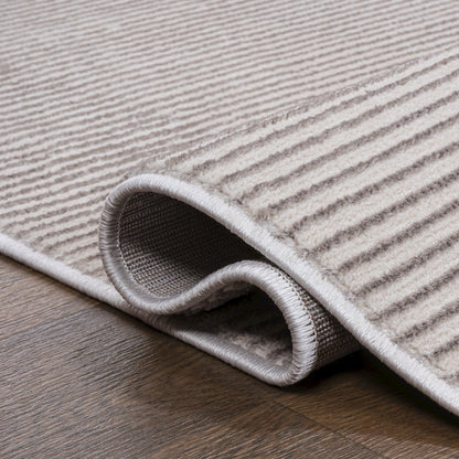Cole Modern Minimalist Pinstripe High-Low Area Rug