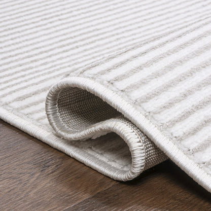 Cole Modern Minimalist Pinstripe High-Low Area Rug