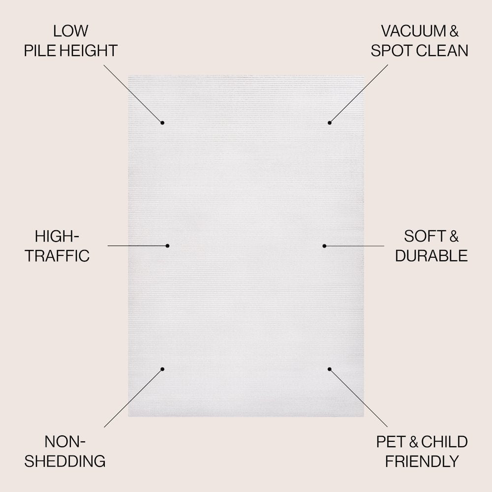 Cole Modern Minimalist Pinstripe High-Low Area Rug