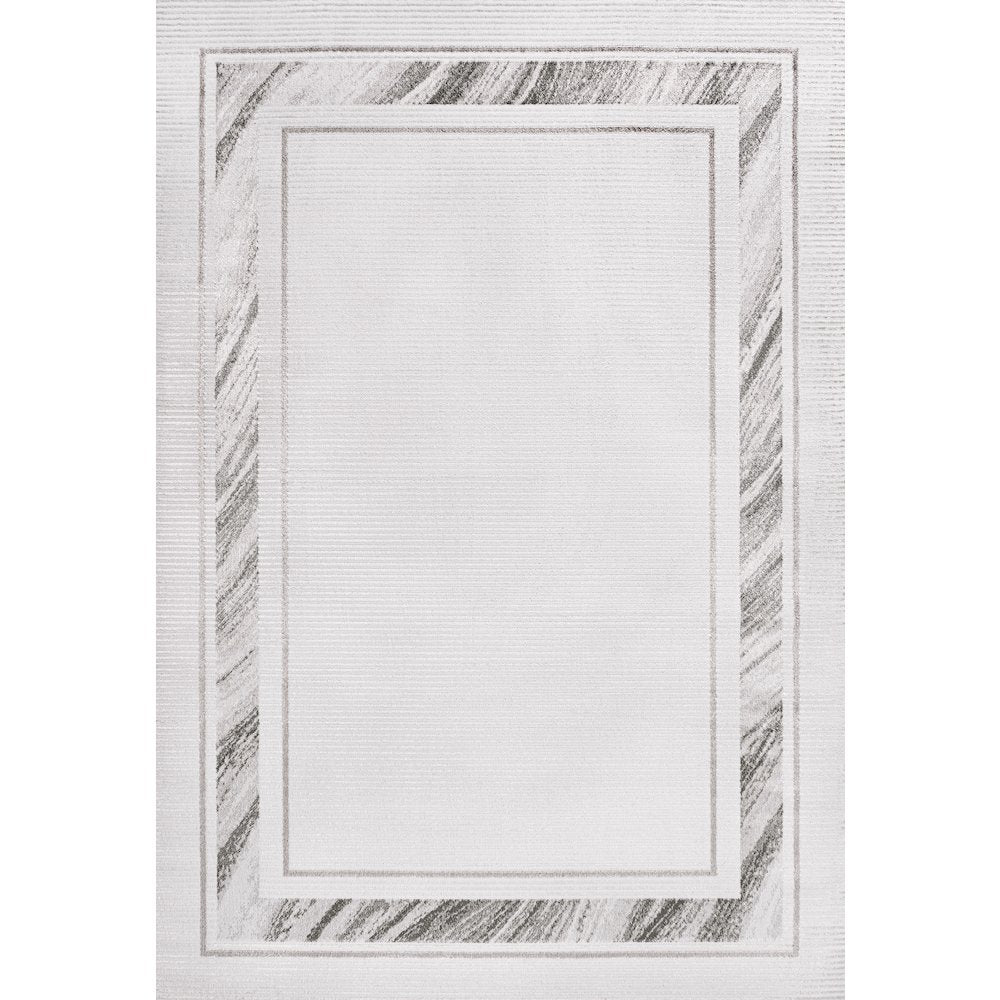 Athens Classic Border Marble Pattern High-Low Area Rug