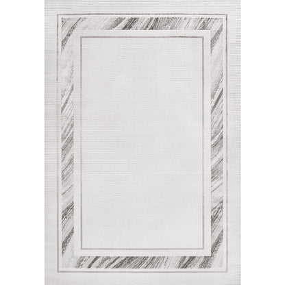 Athens Classic Border Marble Pattern High-Low Area Rug