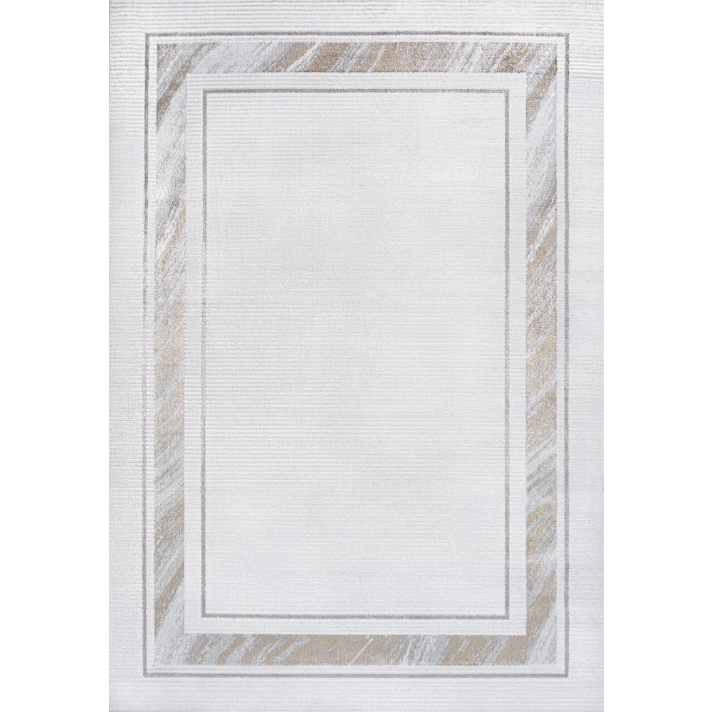 Athens Classic Border Marble Pattern High-Low Area Rug