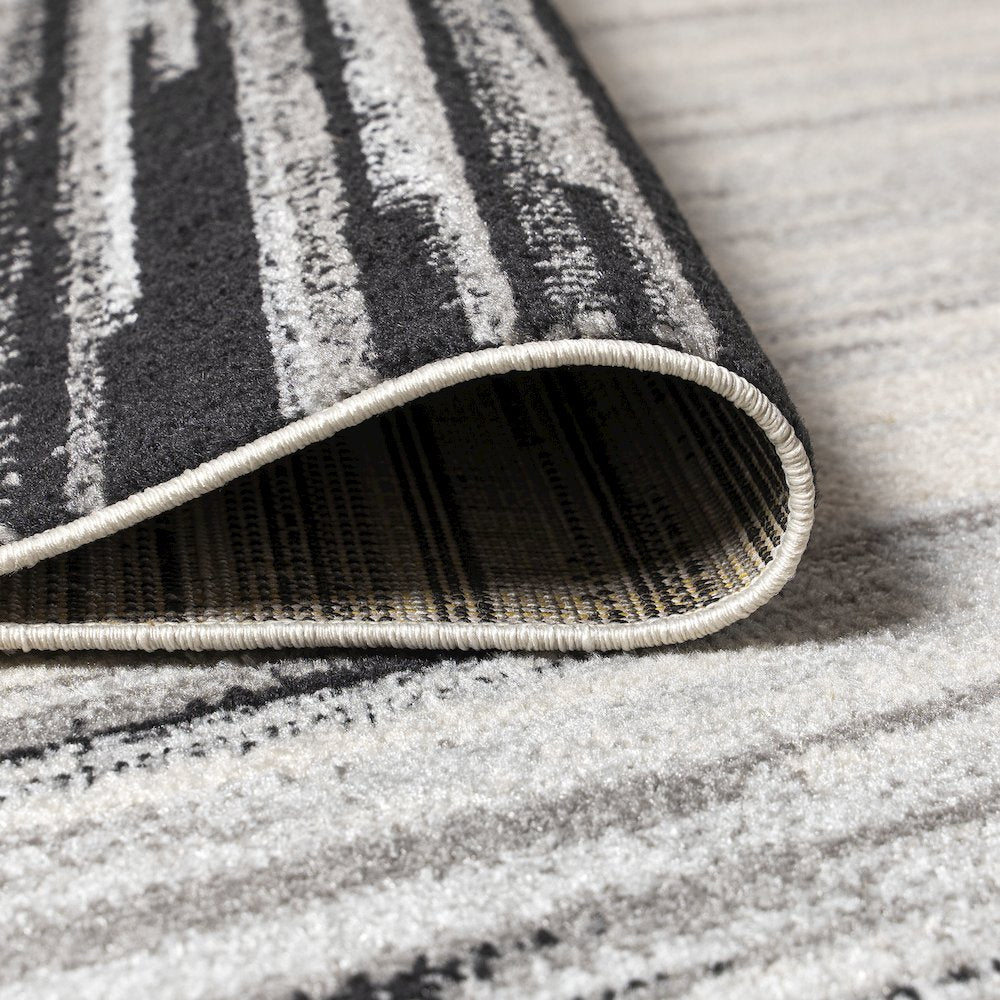 Linear Modern Half Stripe Area Rug