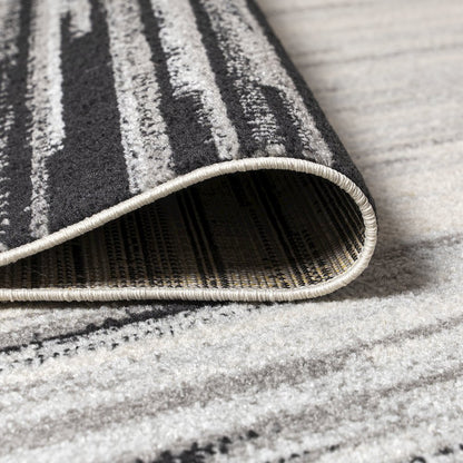 Linear Modern Half Stripe Area Rug