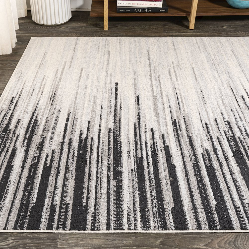 Linear Modern Half Stripe Area Rug