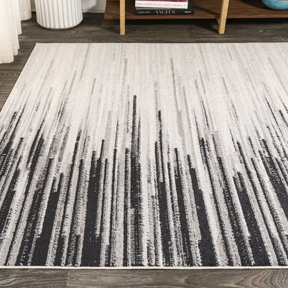Linear Modern Half Stripe Area Rug