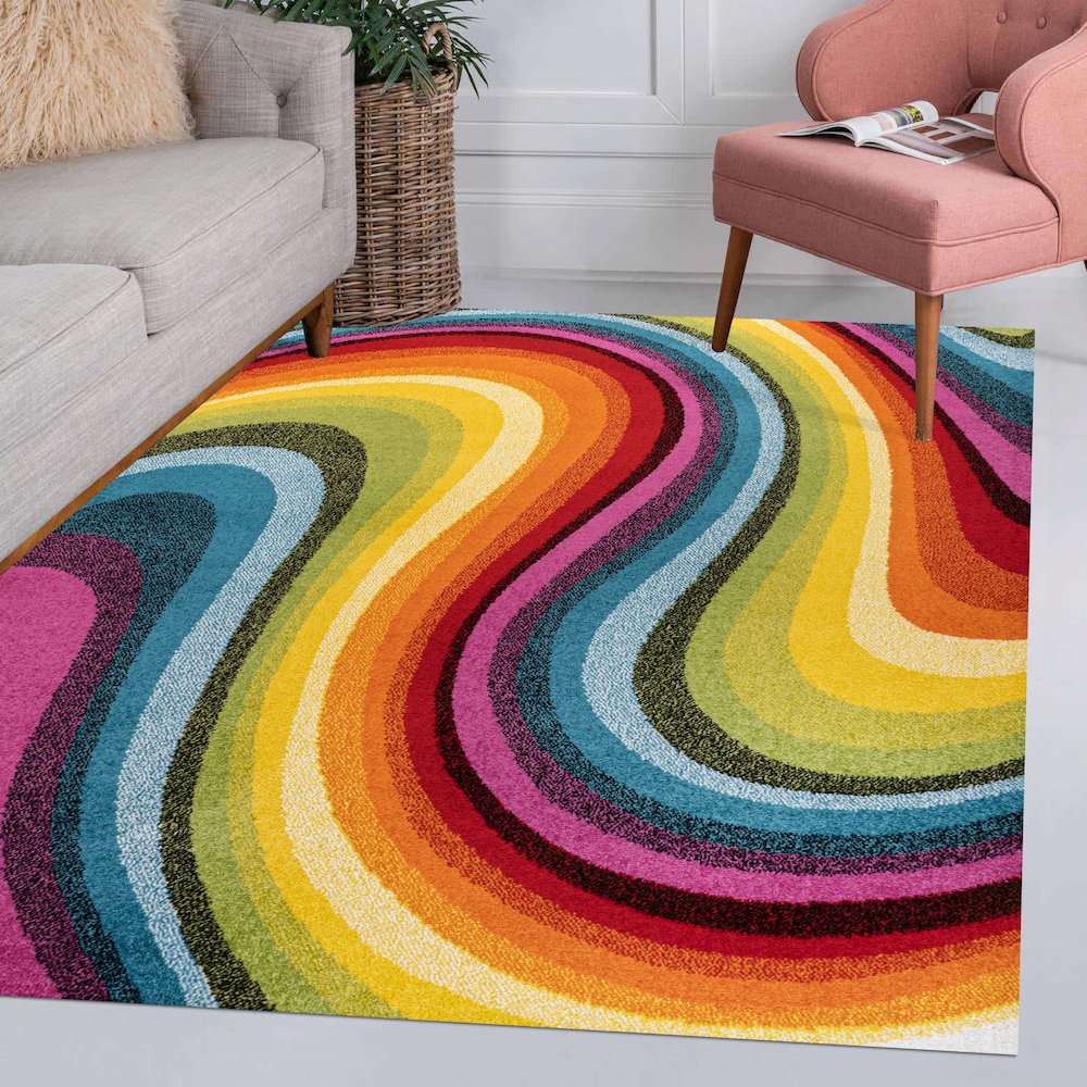 Flow Abstract Swirl Area Rug