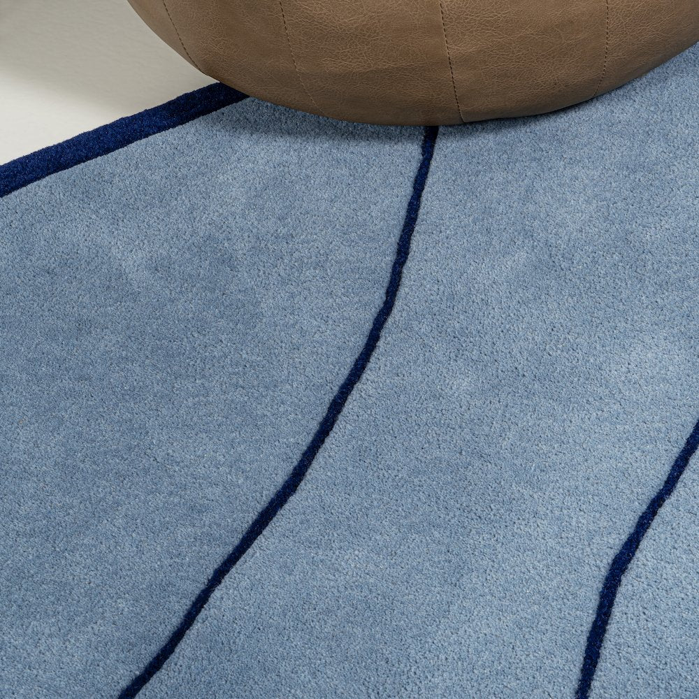 Whimsical Modern Border Geometric Handwoven Wool Area Rug