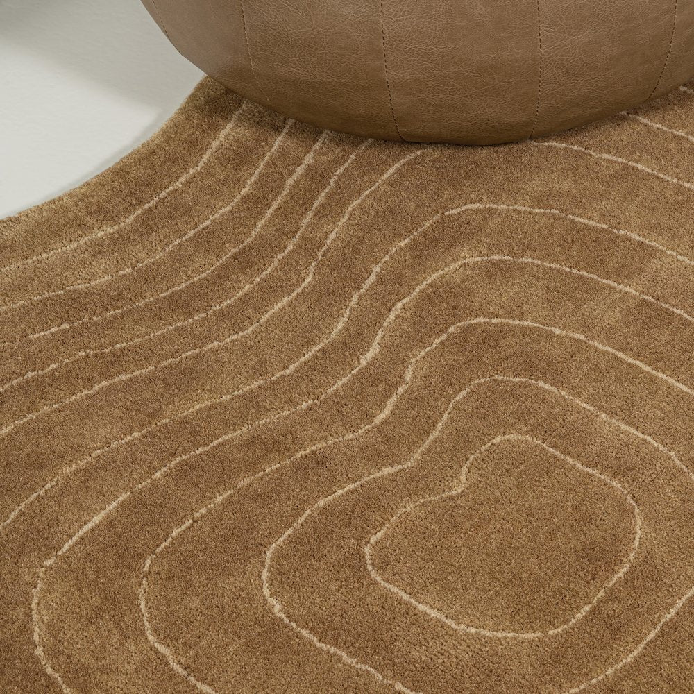 Retro Bohemian Abstract Striped Handwoven Wool Area Rug