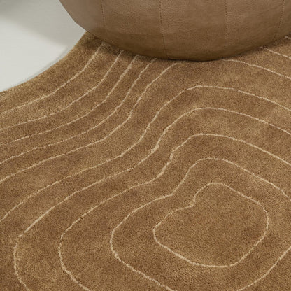 Retro Bohemian Abstract Striped Handwoven Wool Area Rug