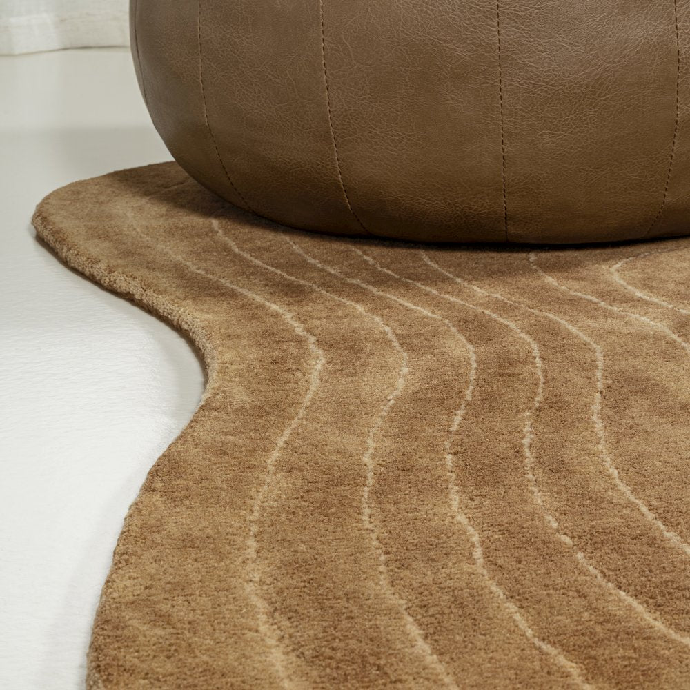 Retro Bohemian Abstract Striped Handwoven Wool Area Rug