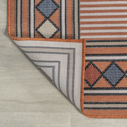 Sebastian High-Low Modern Diamond Border Area Rug