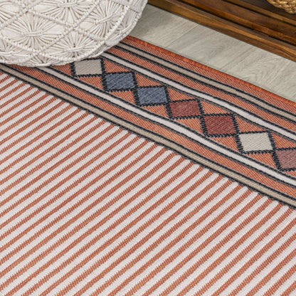 Sebastian High-Low Modern Diamond Border Area Rug