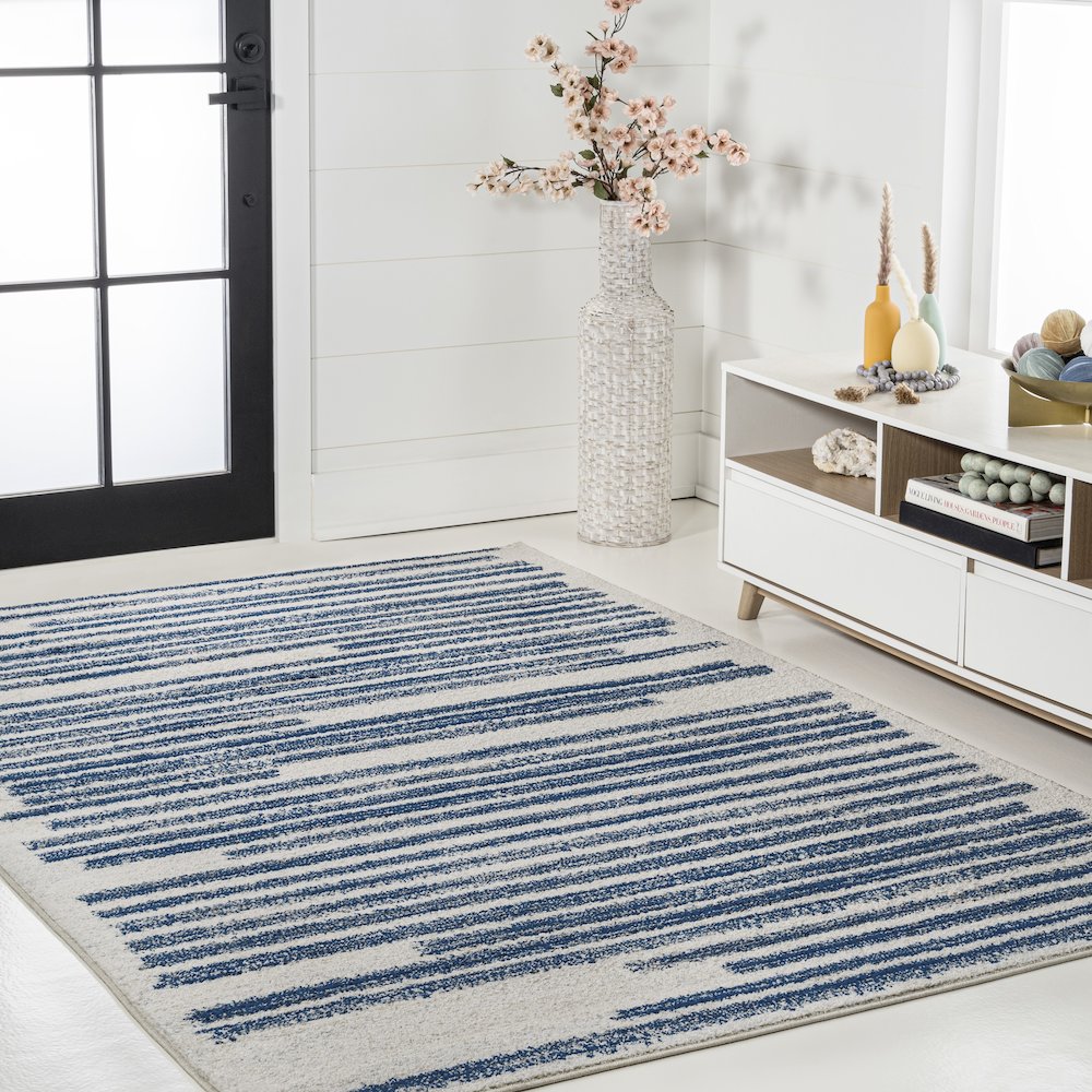 Khalil Modern Berber Stripe Area Rug