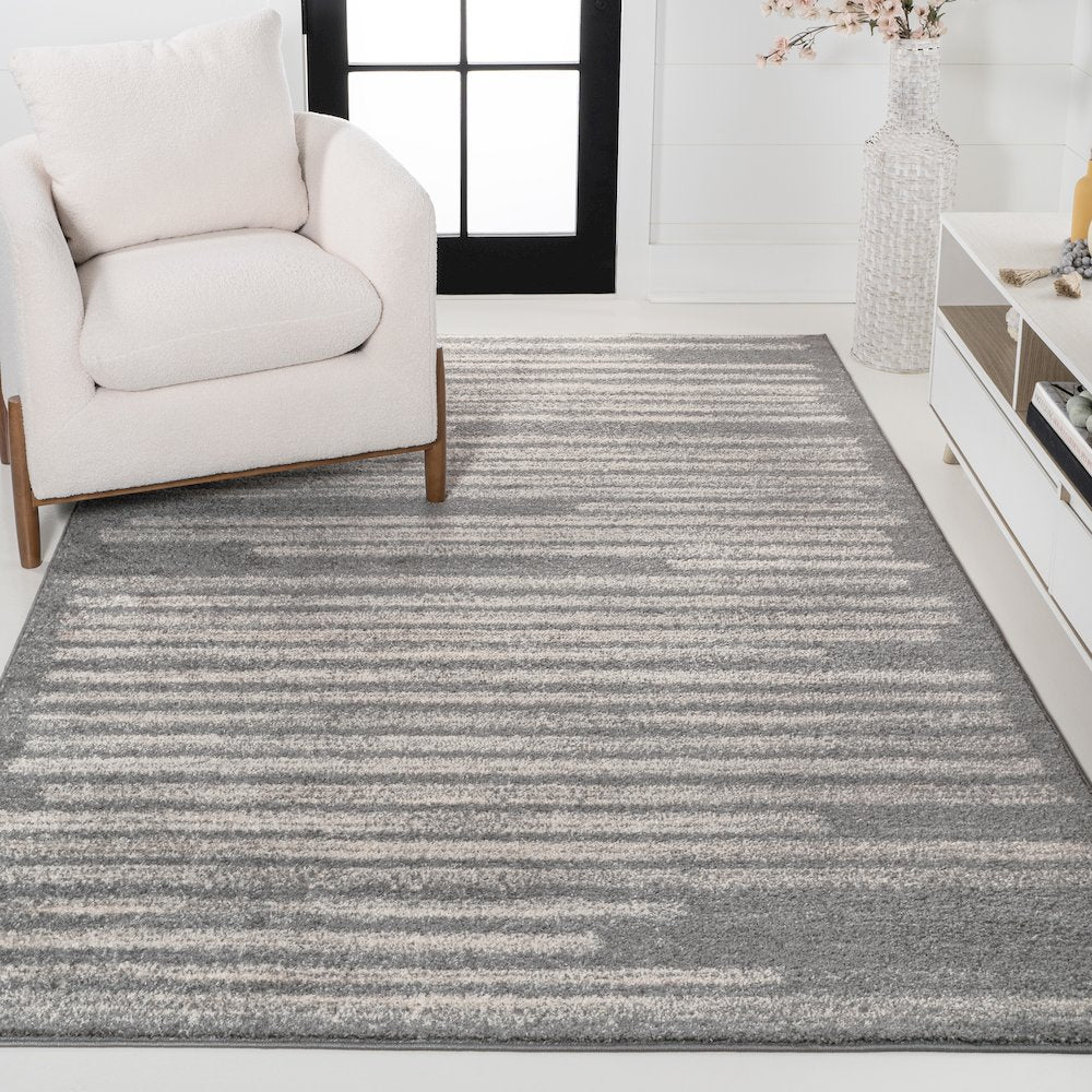 Khalil Modern Berber Stripe Area Rug