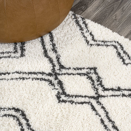 Deia Moroccan Style Diamond Shag Area Rug