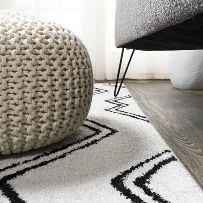 Deia Moroccan Style Diamond Shag Area Rug