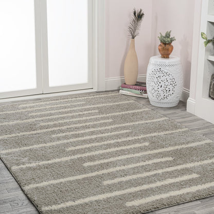Alaro Berber Stripe Shag Area Rug