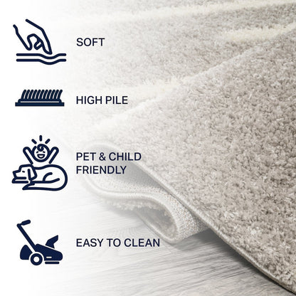 Alaro Berber Stripe Shag Area Rug