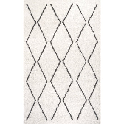 Catala Moroccan Diamond Shag Area Rug