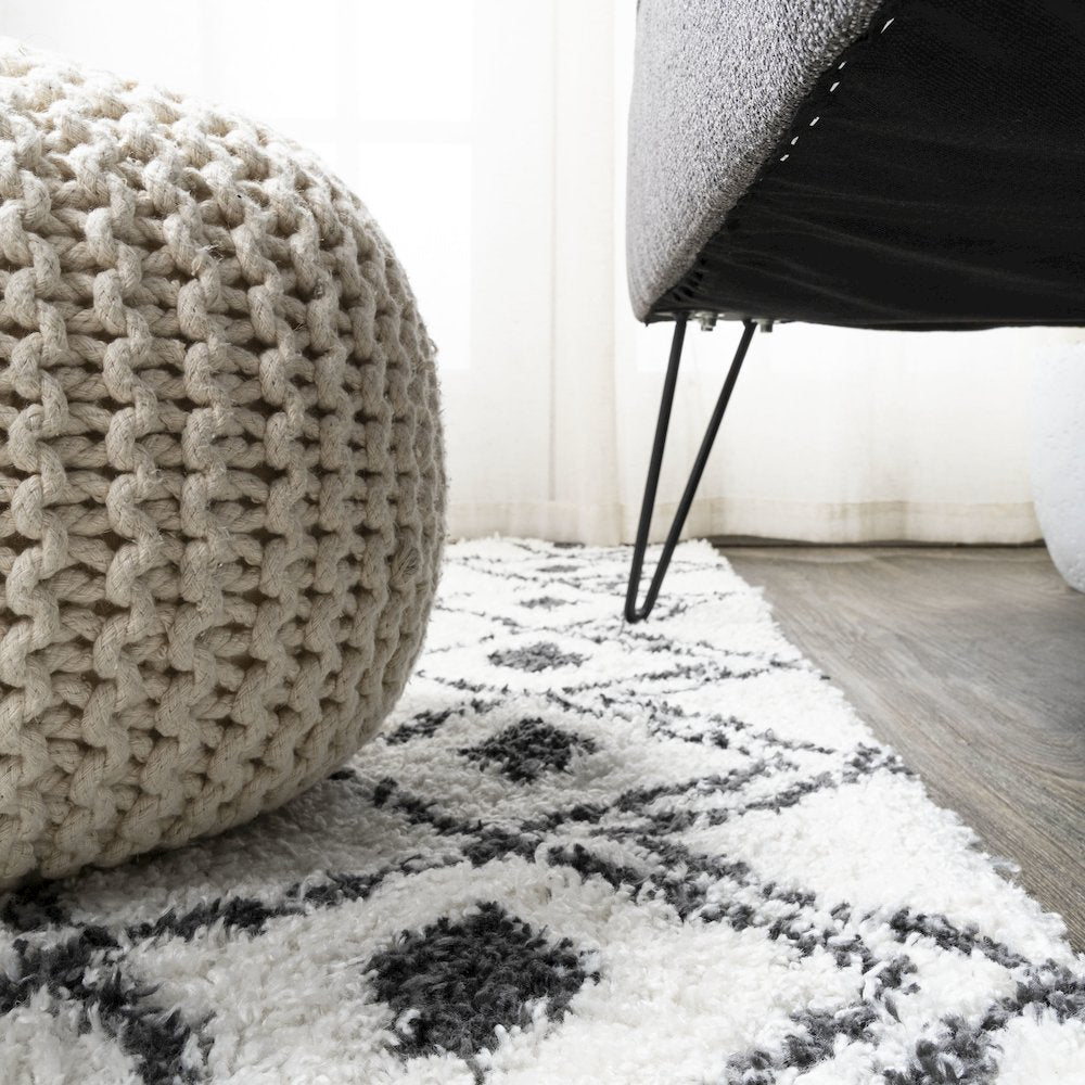 Caimari Moroccan Diamond Shag Area Rug