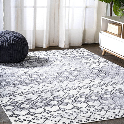 Azmar Moroccan Geometric Distressed Area Rug
