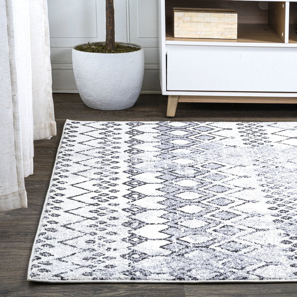 Azmar Moroccan Geometric Distressed Area Rug