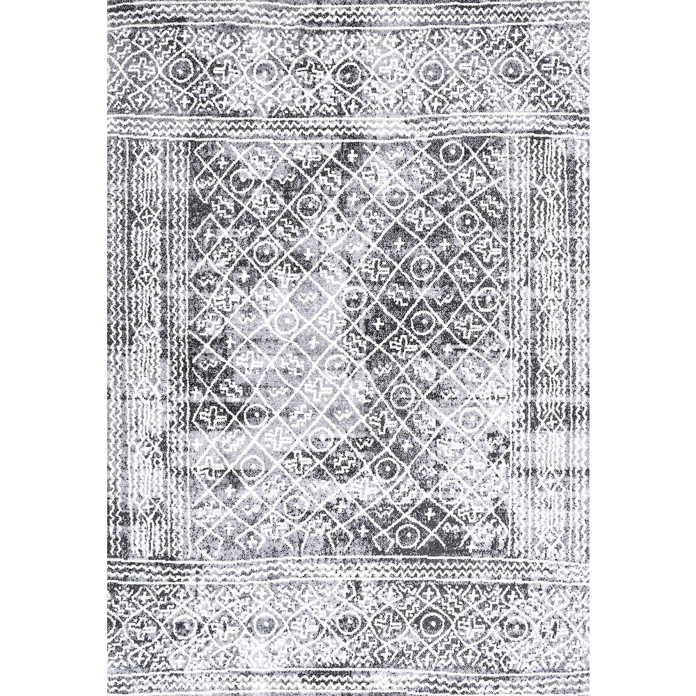 Iften Moroccan Geometric Distressed Area Rug